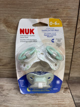 NEW NUK 3pk Orthodontic Pacifiers, Mint Green 0-6m