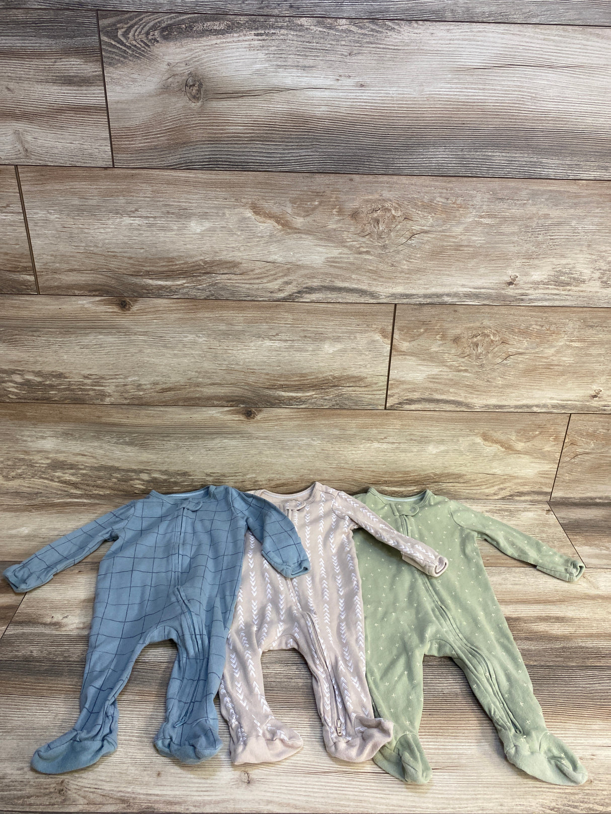 Cloud Island 3pk Sleeper Set Light Blue sz 3-6m