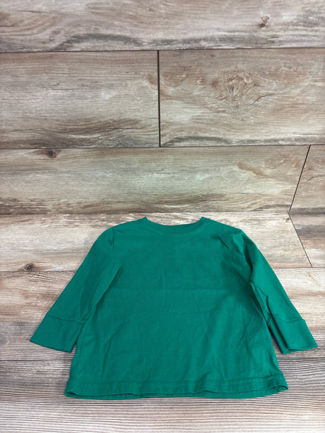 Rabbit Skins green long sleeve toddler shirt size 3T on a wooden background