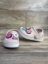 Crocs Classic Clogs w/ Flower Jibbitz Pink sz 5c
