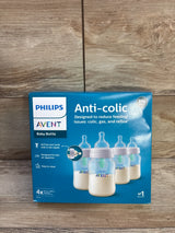 NEW Philips Avent Anti-Colic Baby Bottle with AirFree Vent, 9oz Flow 2 4pk