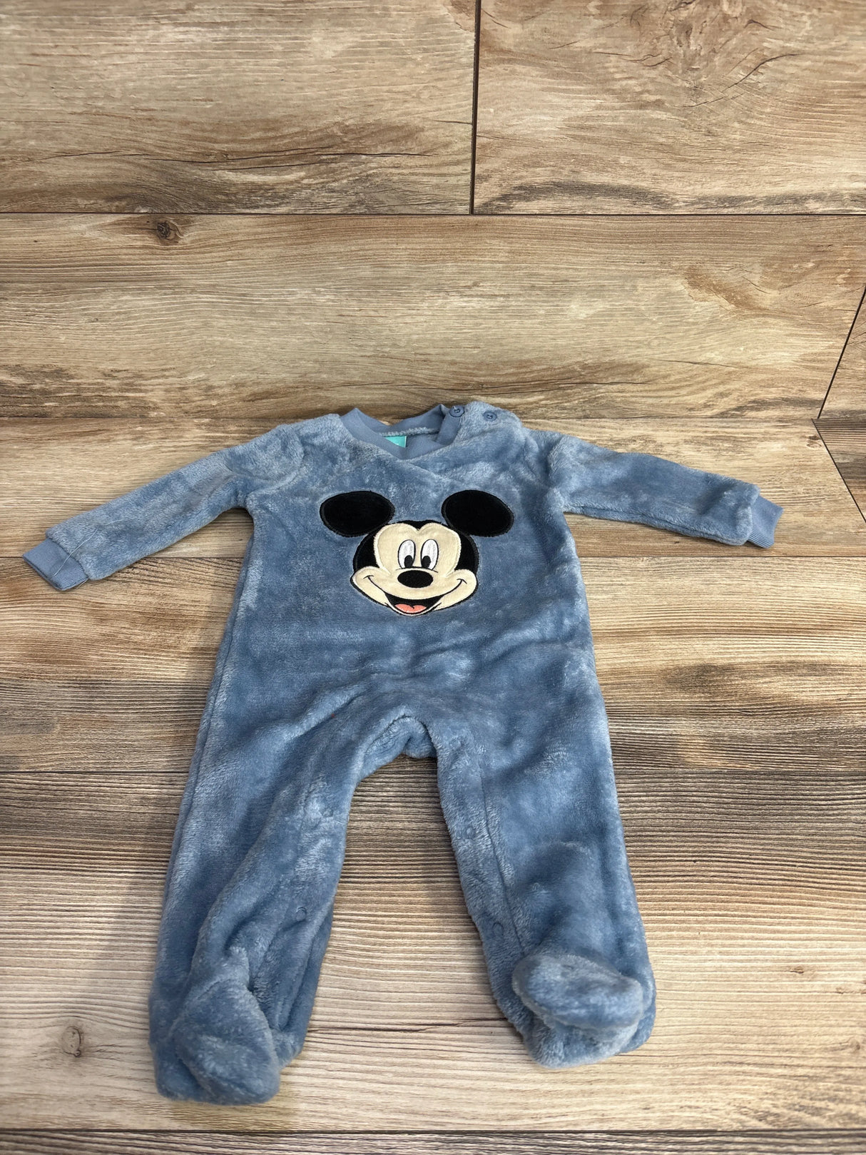 Disney Baby Plush Mickey Mouse Coverall Blue sz 3-6m