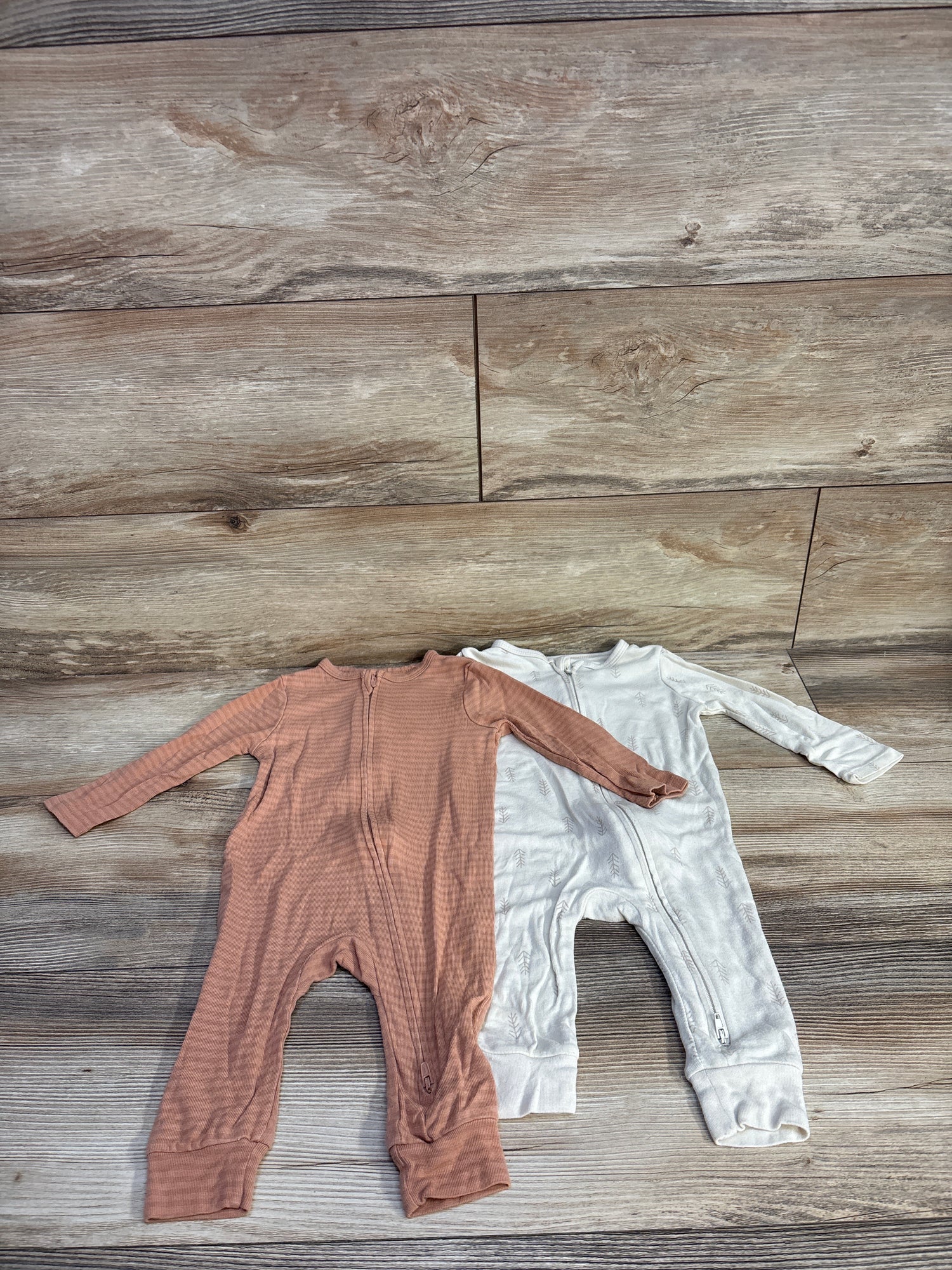Cloud Island 2pk Soft Modal Footless Sleepers Beige sz 6-9m