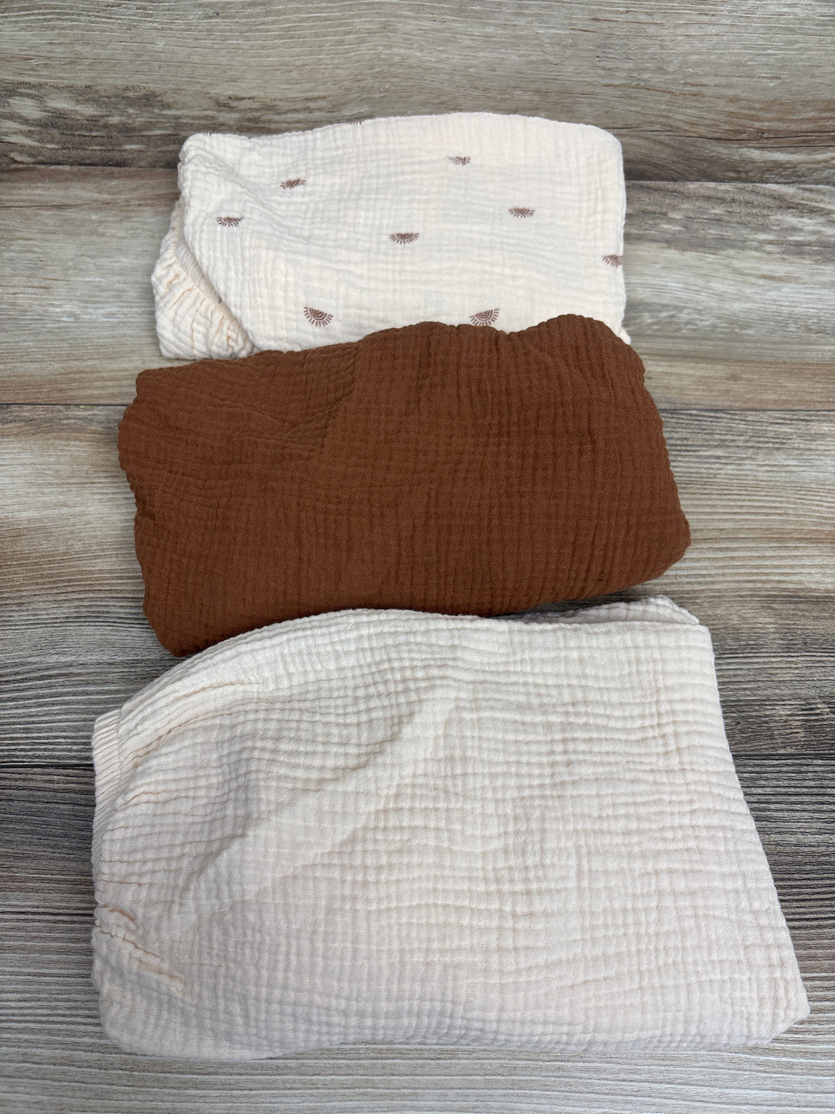Blissful Diary 3pk Muslin Bassinet Sheets Beige 32x17''
