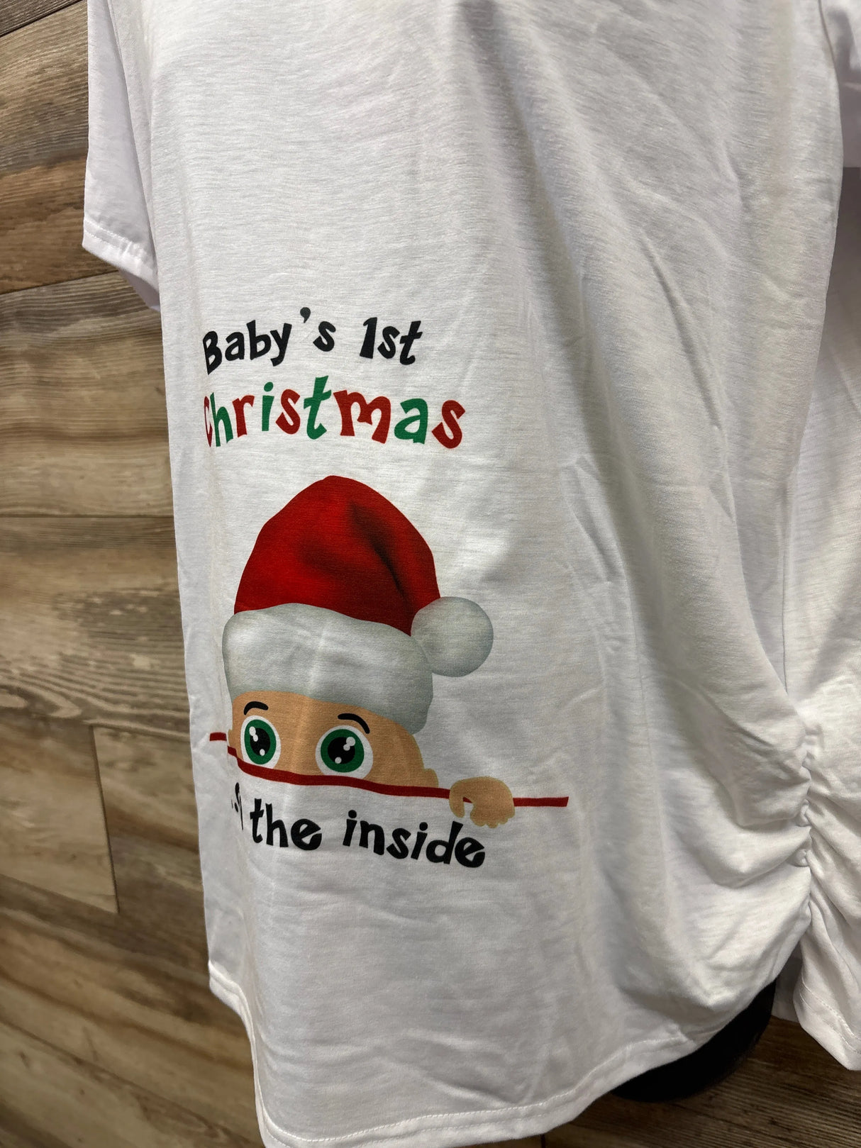 NEW Maternity Baby First Christmas On The Inside Shirt White sz XXL