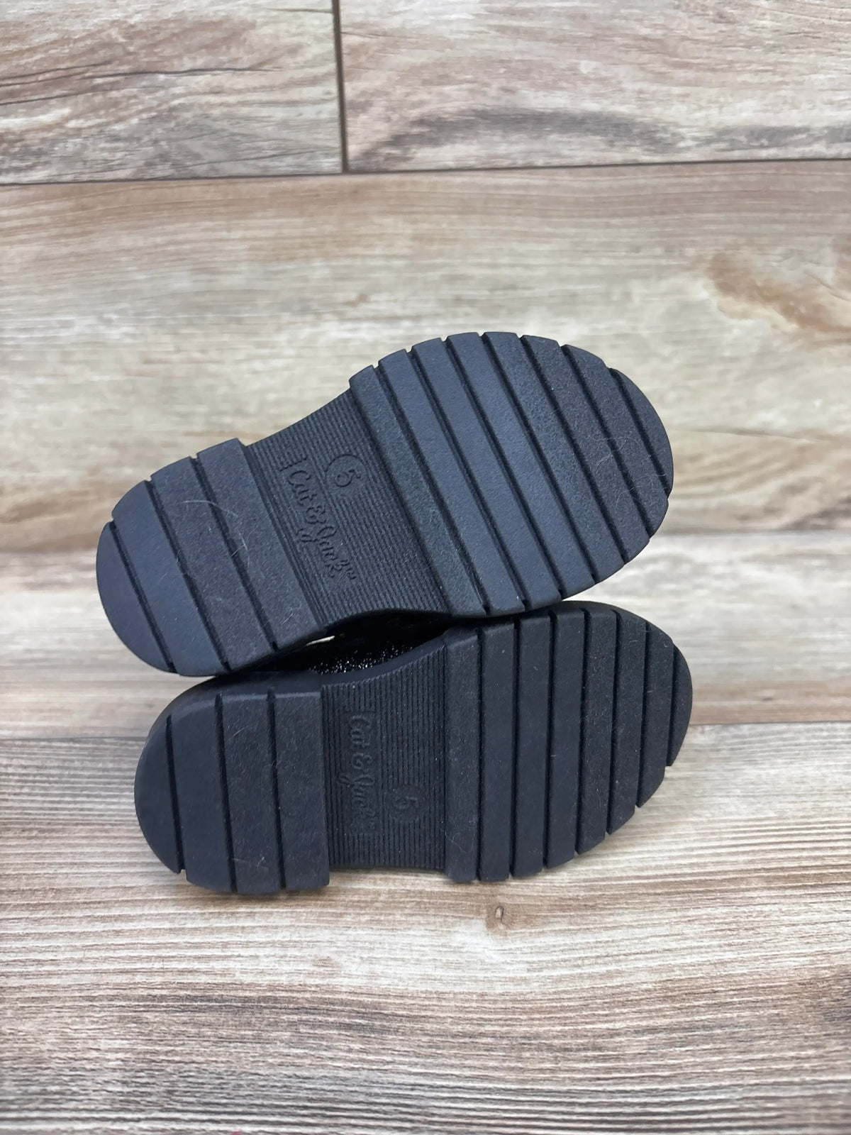 Cat & Jack Kori Lug Sole Mary Jane Flats Black Glitter sz 5c