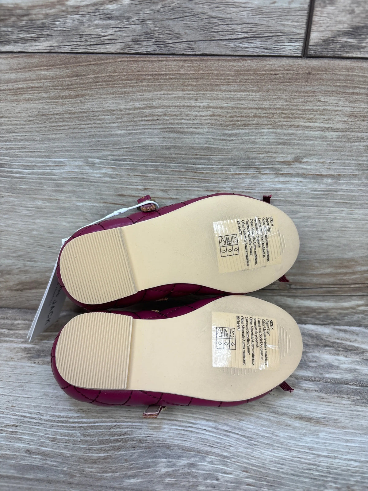 NEW Janie and Jack Quilted Mary Jane Flats Burgundy sz 6c