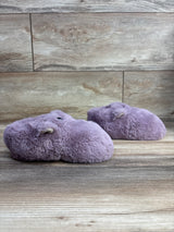 Old Navy Faux-Fur Critter Slippers, Purple Hippo sz 7/8c