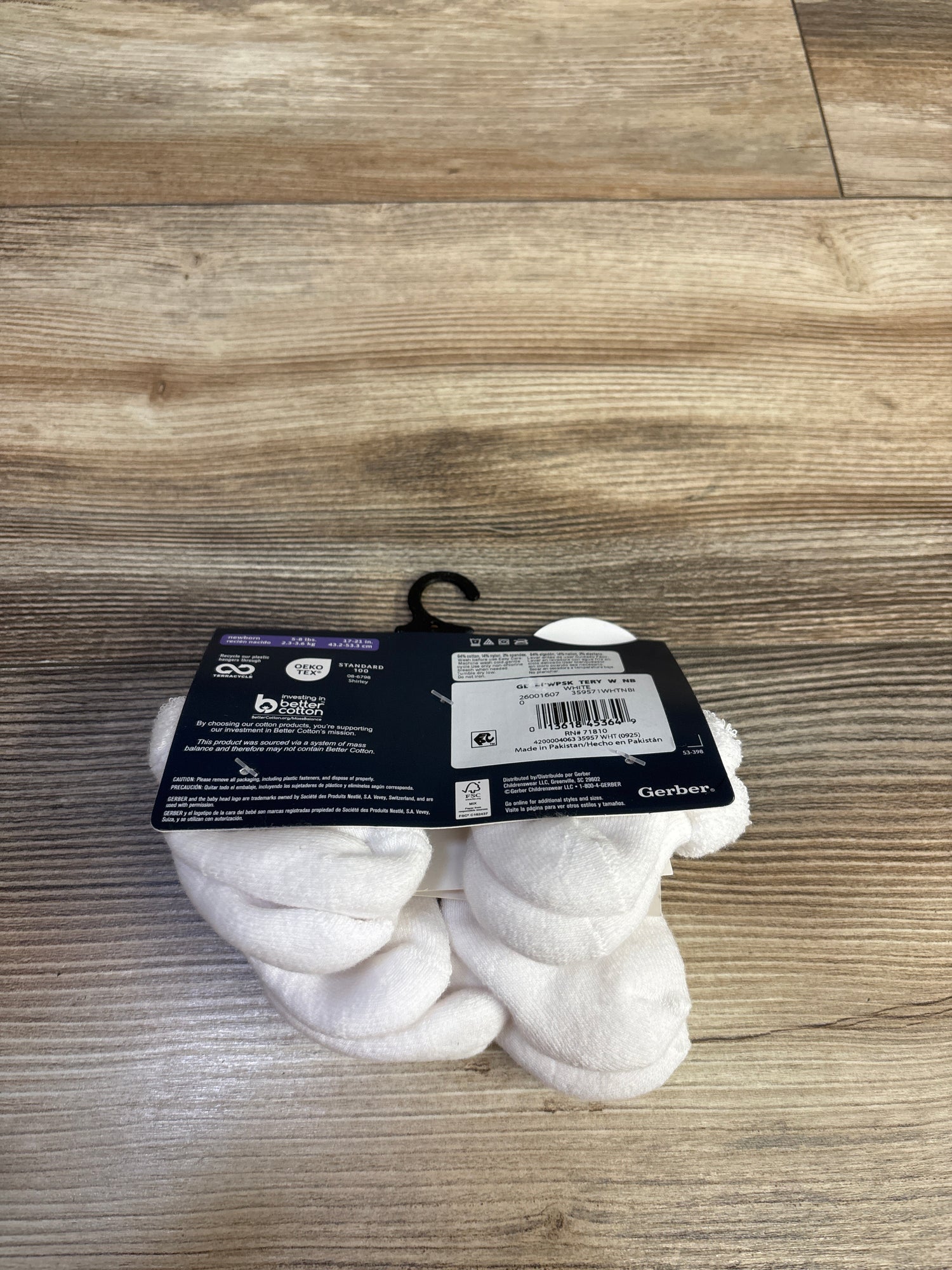 NEW Gerber 4pk Wiggle Proof Socks White sz Newborn