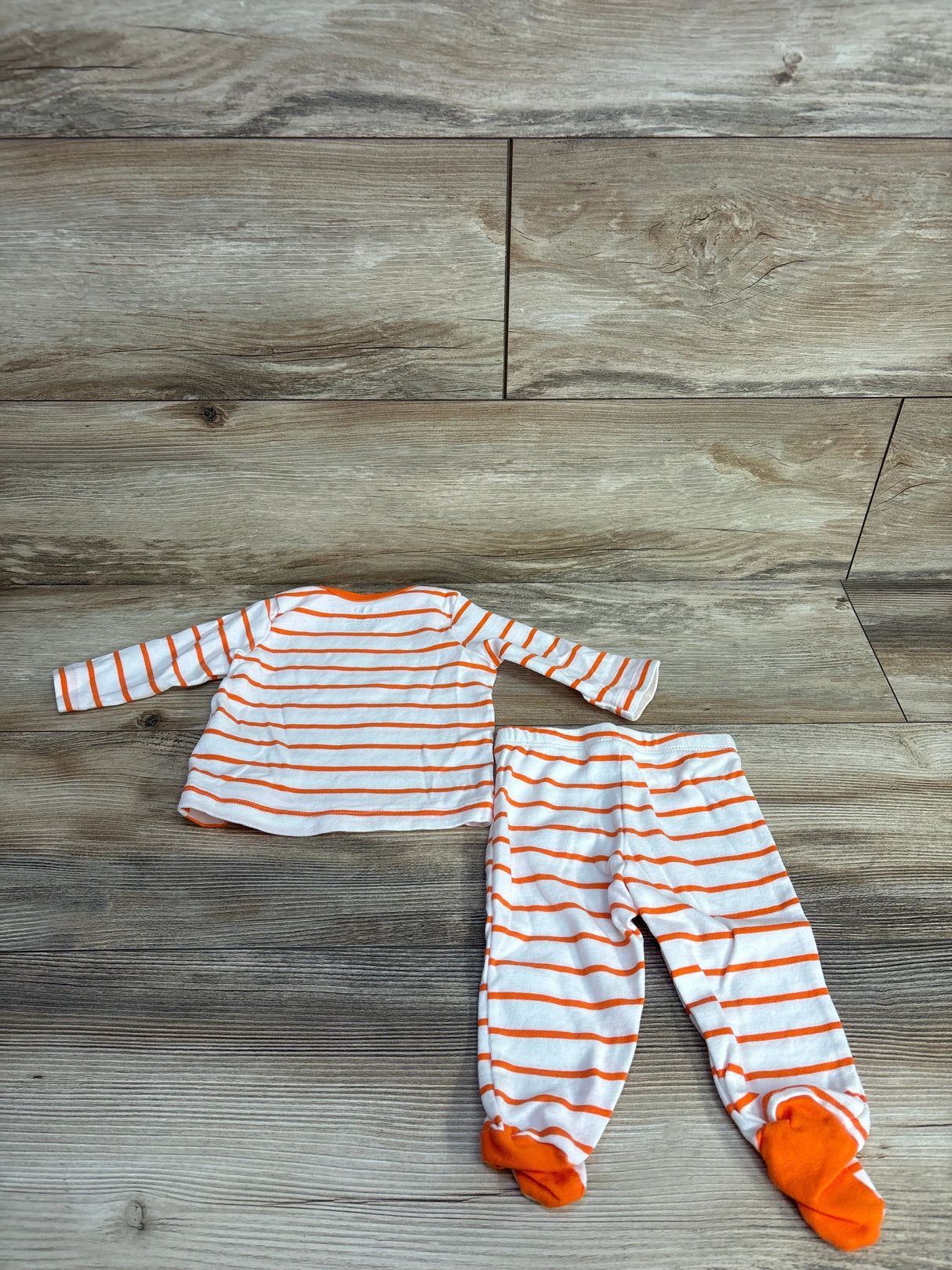 Carter's 2pc Striped Adorable Little Pumpkin Shirt & Pants Set White sz 3m