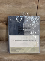 NEW Manhattan Kids Microfiber Fitted Crib Sheets, Grey 2pk