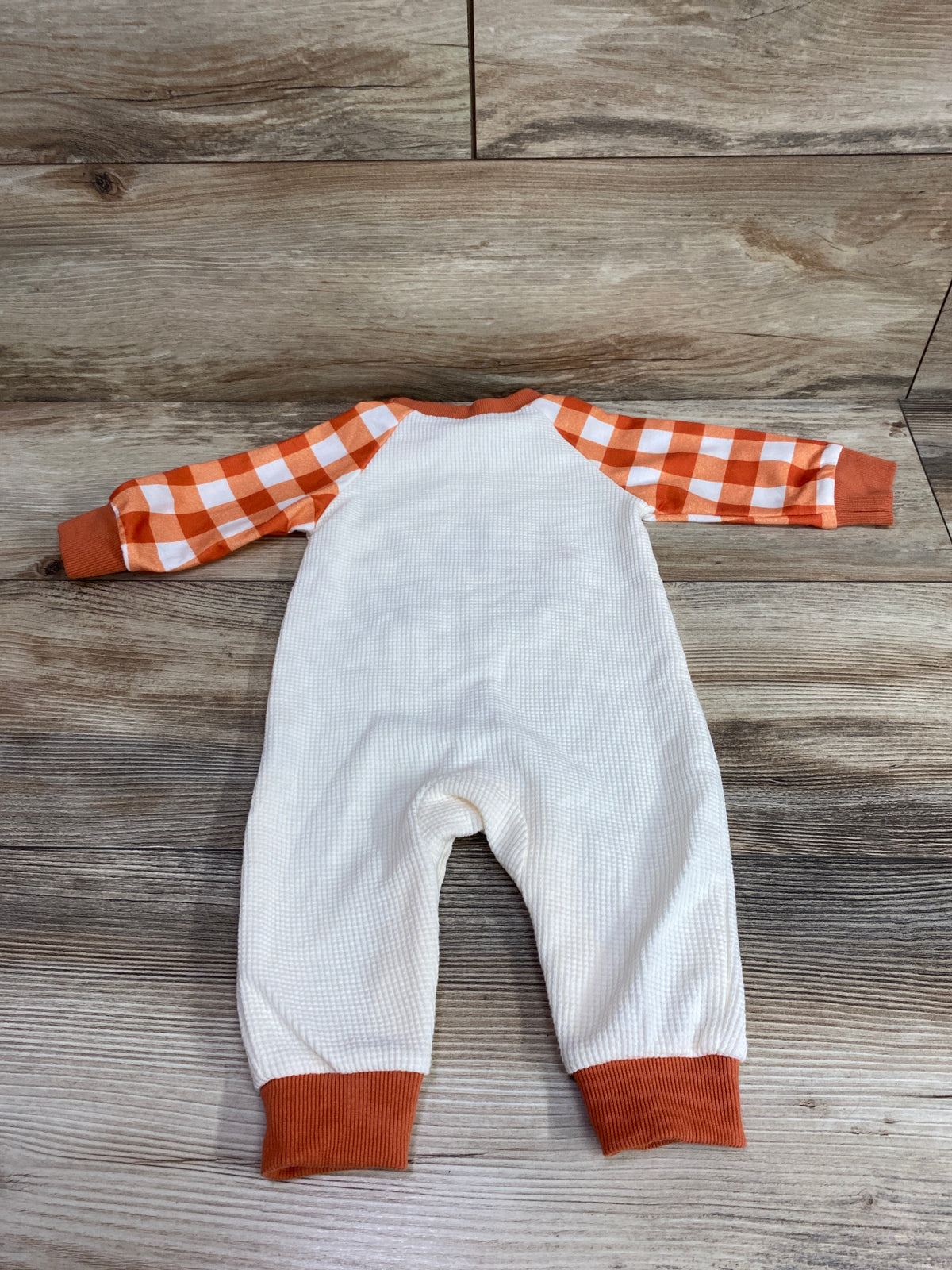 BemeyourBBs Turkey Football Waffle Knit Coverall Orange sz 3-6m