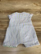 Baby Gap Crinkle Gauze Colorblock Romper White sz 18-24m