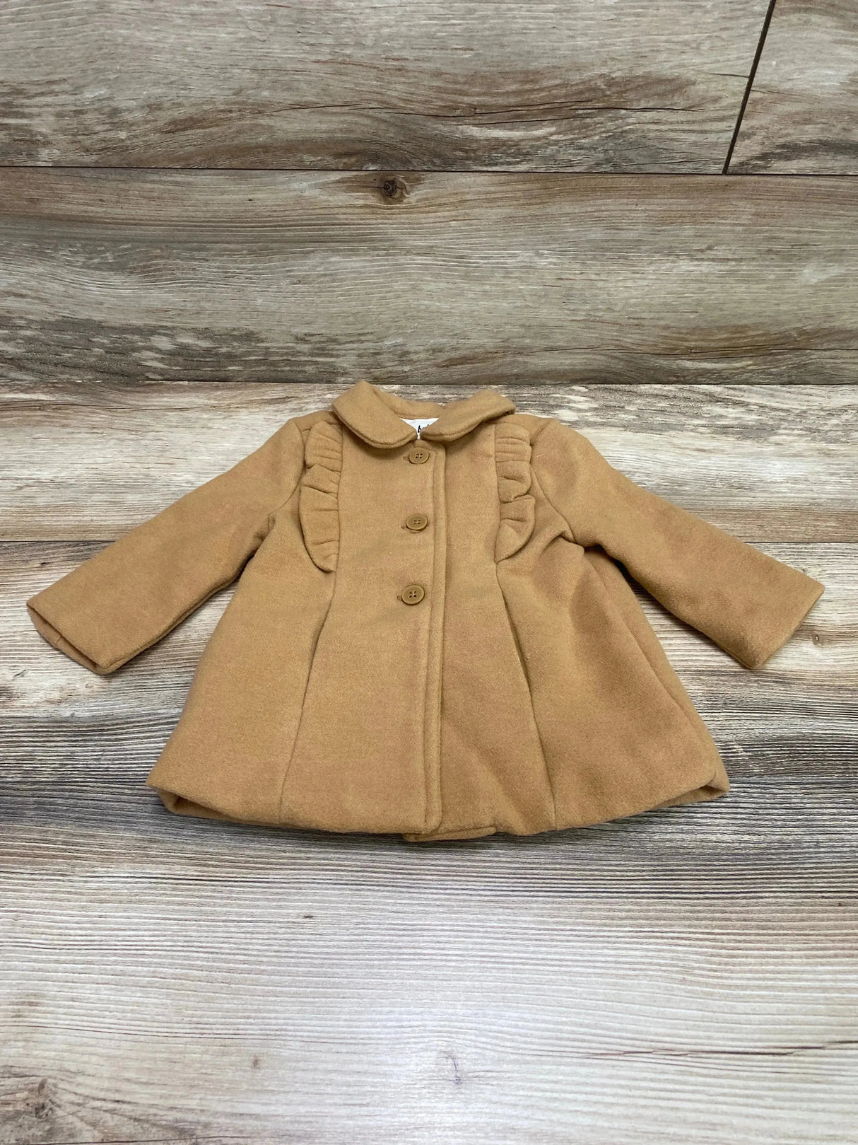 Oshkosh Ruffle Pea Coat Brown sz 6m