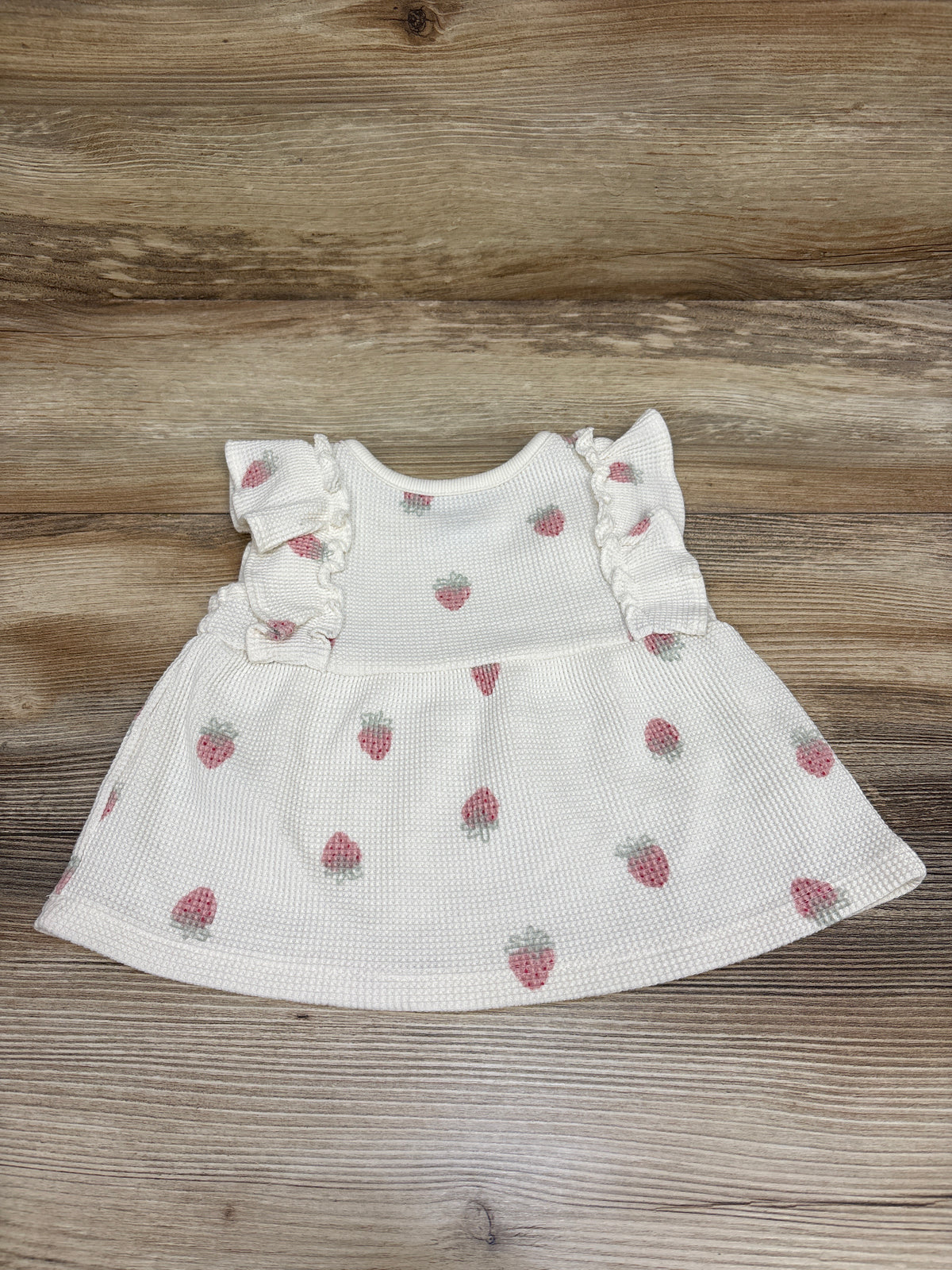 Carter's Strawberry Waffle Knit Shirt White sz 18m