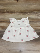 Carter's Strawberry Waffle Knit Shirt White sz 18m