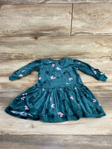 Bluey Velvet Floral Henley Dress sz 2T