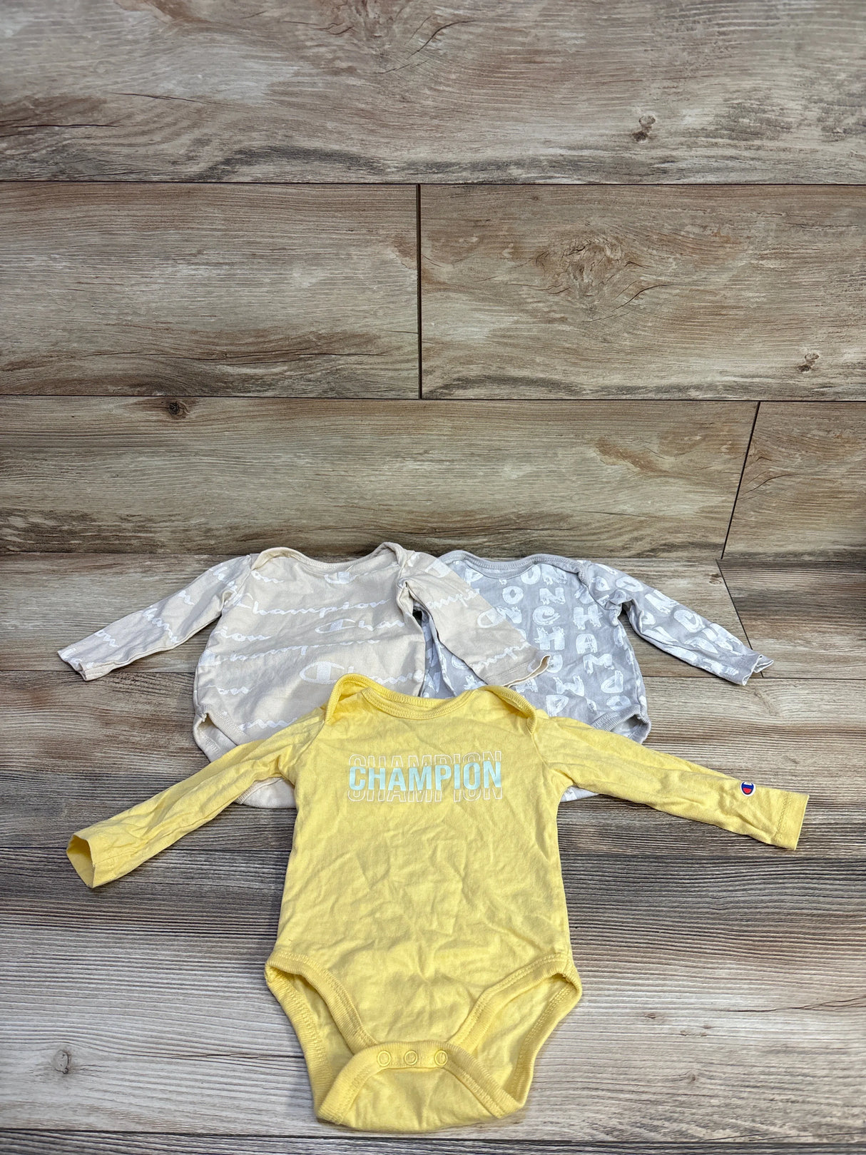 Champion 3pk Bodysuit Set Yellow sz 6m