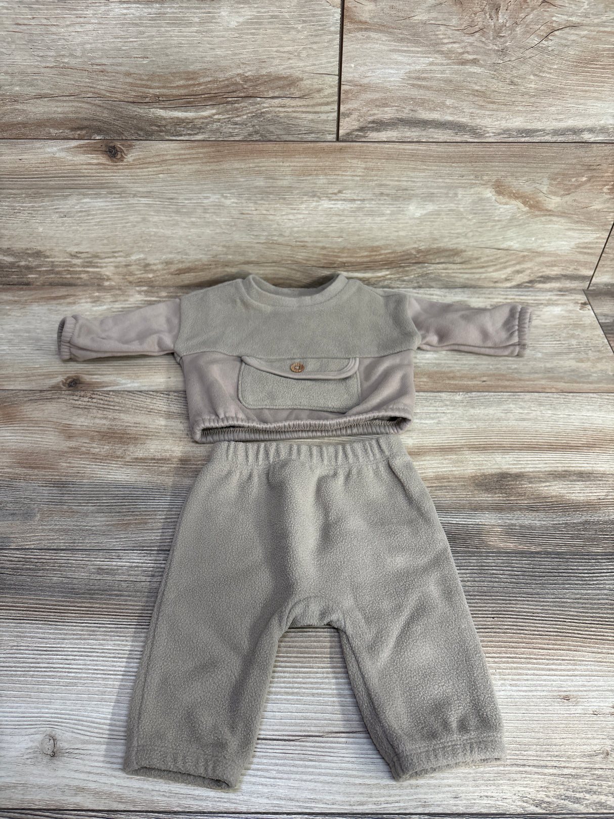 Cat & Jack 2pc Long Sleeve Shirt & Pants Set Brown sz 0-3m