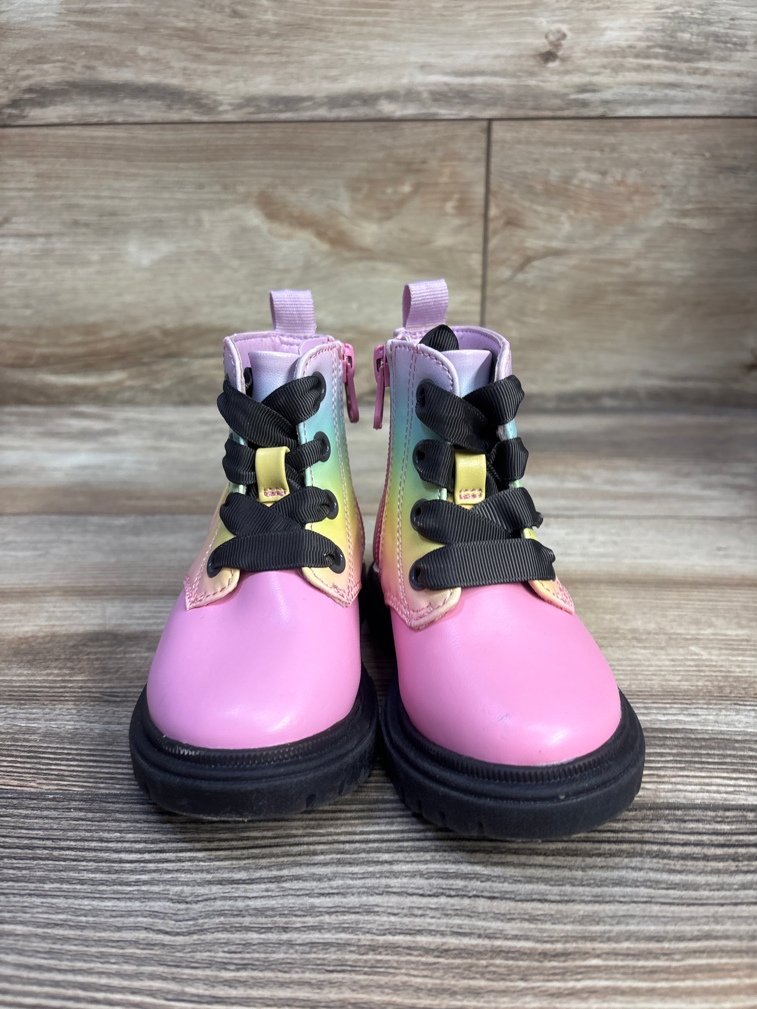 Cat & Jack Amaya Combat Boots Rainbow Pink sz 5c
