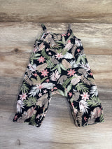 Children's Place Leopard & Floral Print Tank Romper Black sz 0-3m