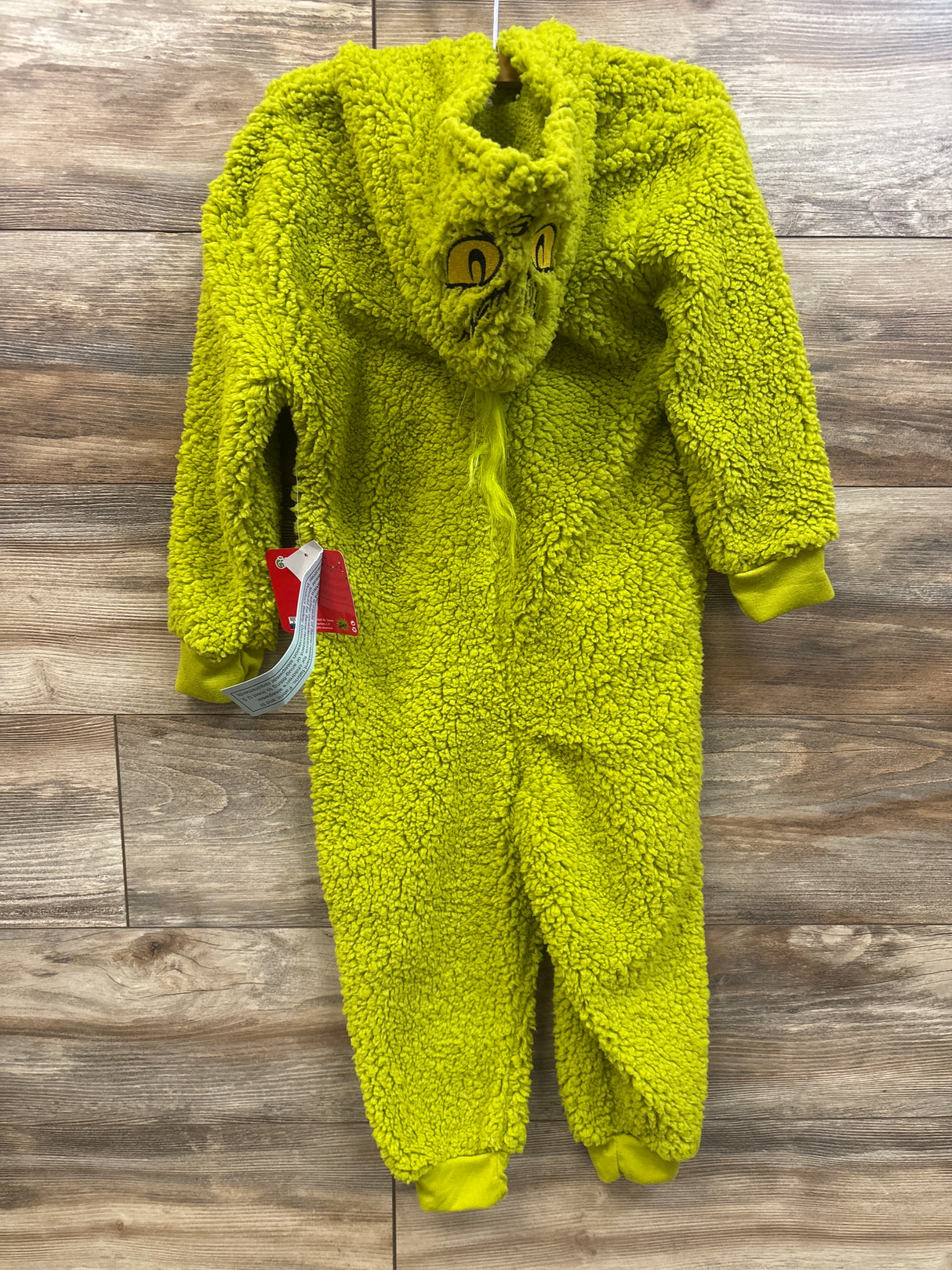 NEW Dr. Seuss The Grinch Plush Hooded Coverall Green sz 4/5T