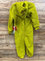NEW Dr. Seuss The Grinch Plush Hooded Coverall Green sz 4/5T