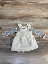 Just One You 2pc Floral Bodysuit & Knit Skirtall Set White sz Newborn