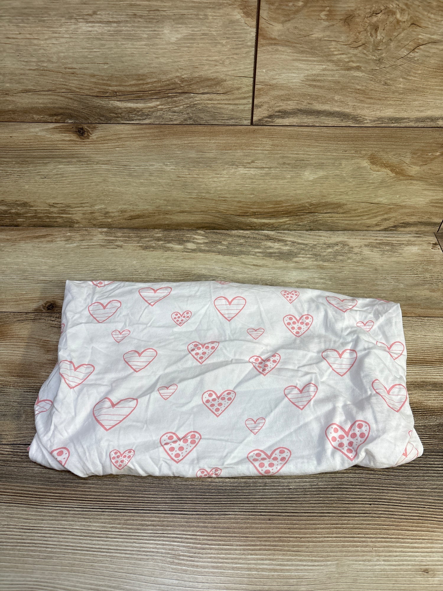 Biloban Heart Print Fitted Bassinet Sheet, White 21x35''