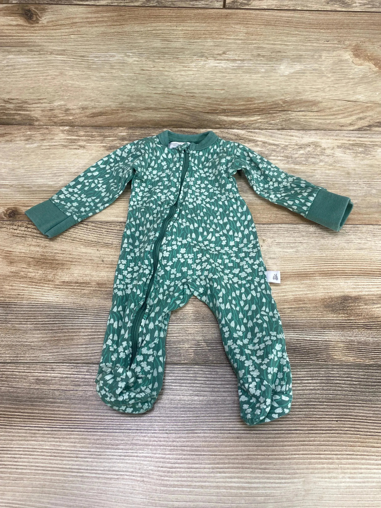 Mother's Promise Floral Sleeper Green sz 0-3m