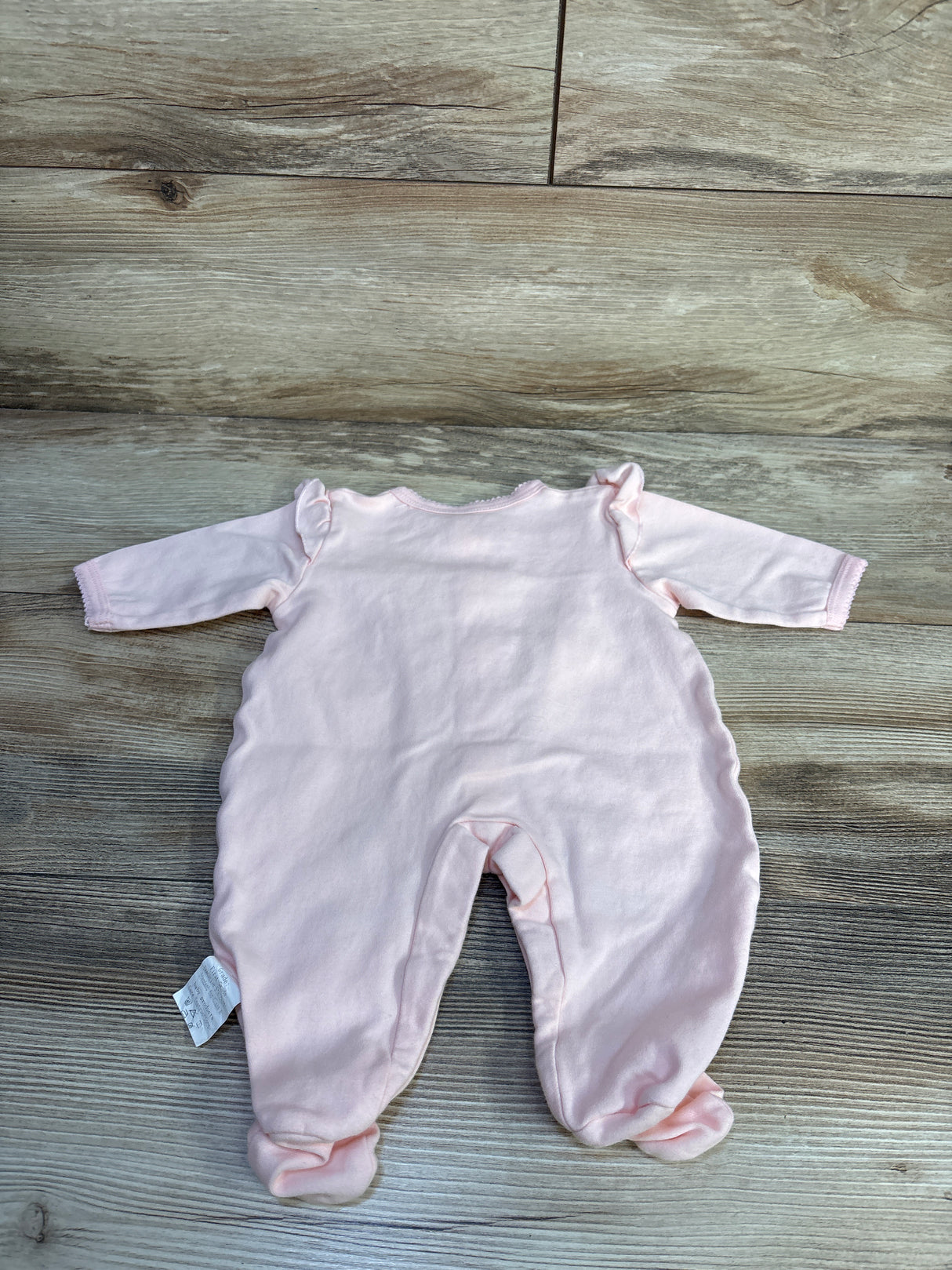 Minicoco Embroidered Swan Footed Coverall Pink sz 0-3m