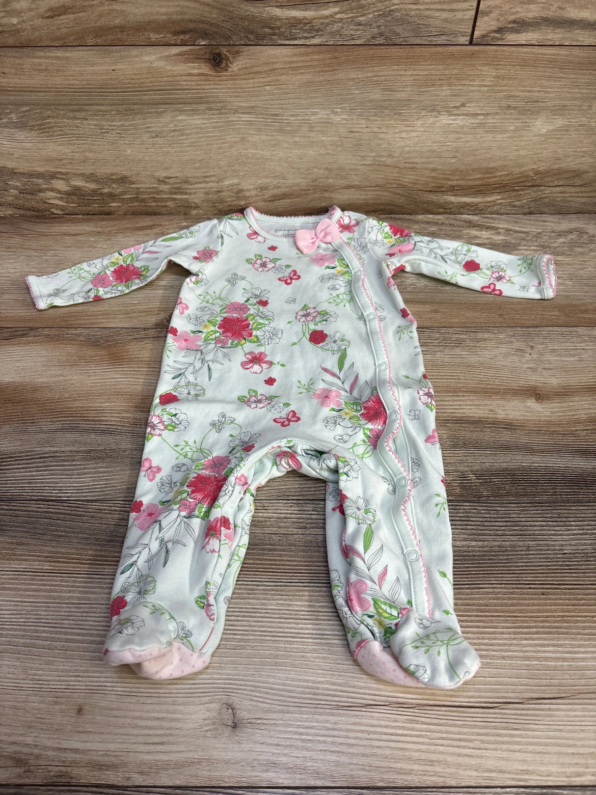 First Impressions Floral Footie Green sz 3-6m - Me n Mommy To Be