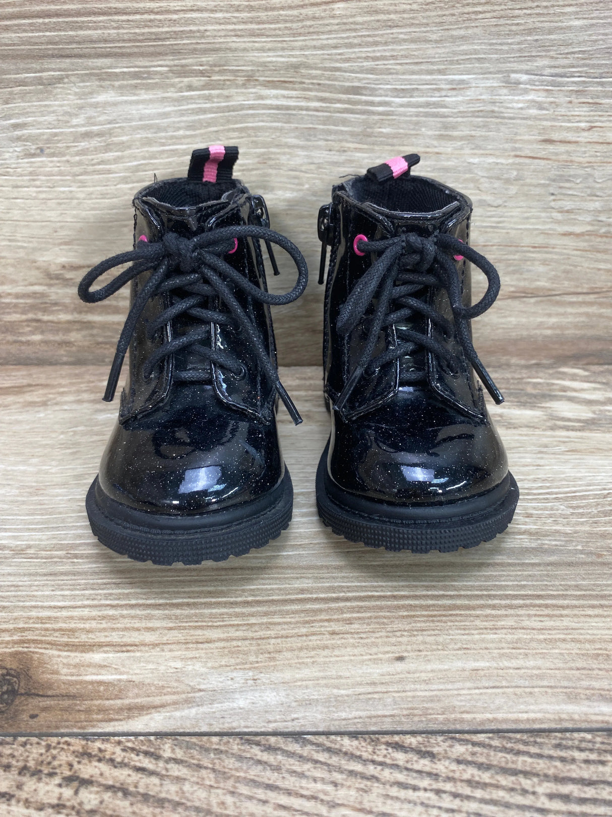 Wonder Nation Glitter Combat Boots Black sz 3c