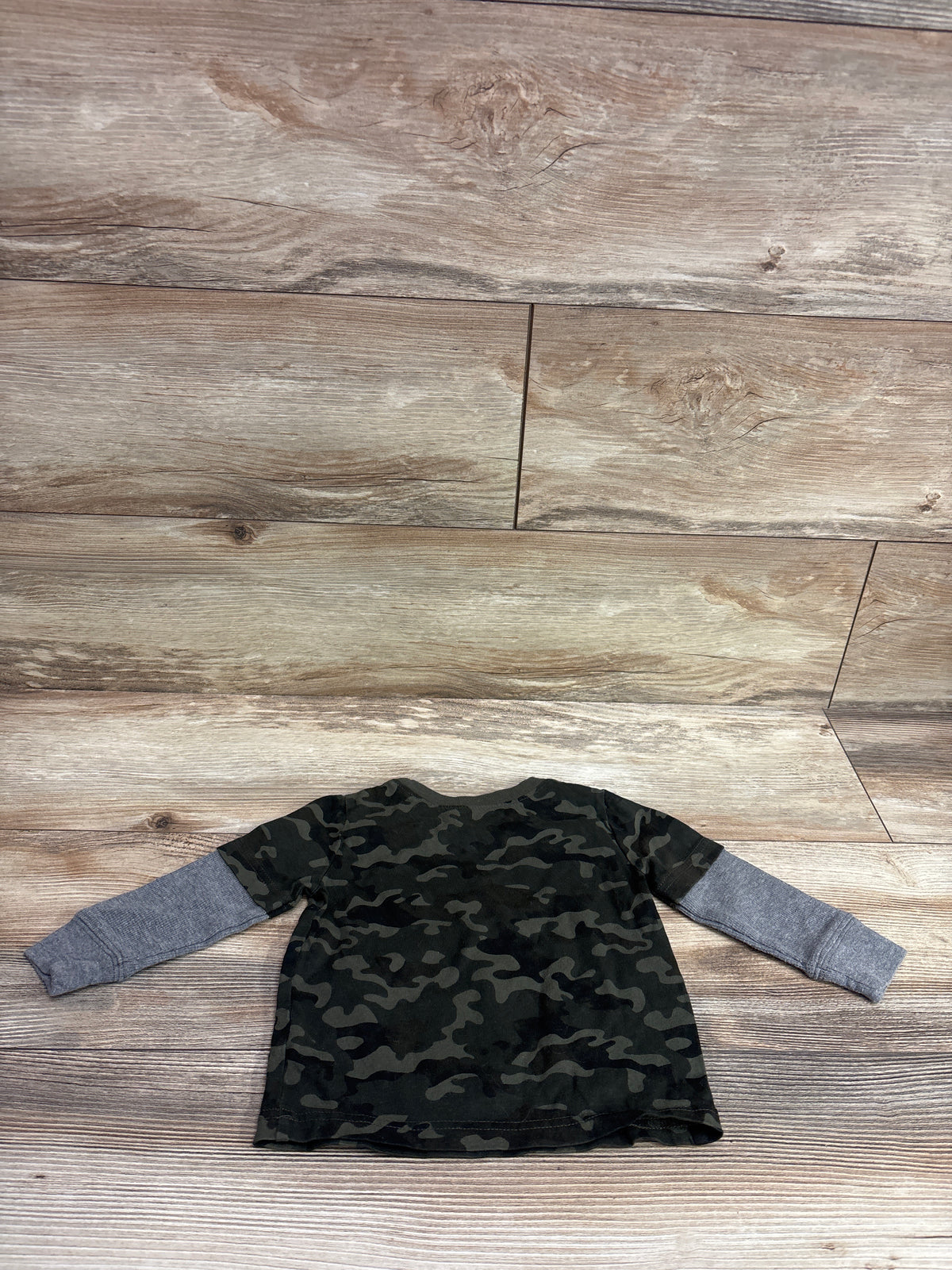 Jumping Beans Layered Sleeve Shirt Camo Green sz 12m