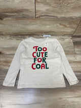 NEW Old Navy 'Too Cute For Coal' Long Sleeve Shirt Beige sz 4T