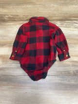 Wrangler Plaid Button Up Bodysuit Red sz 12m