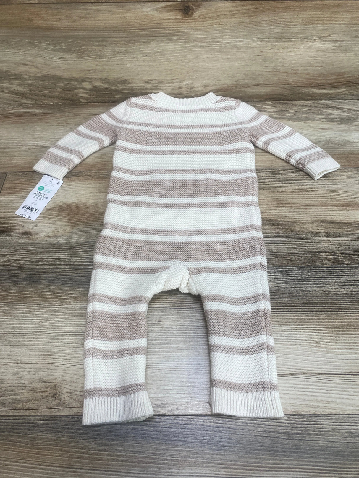 NEW Carter's Striped Knit Jumpsuit White sz 6m