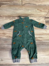 Carter's Bear Fleece Coverall Green sz 6m