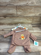 NEW Disney Baby 4pc Quilted Winnie The Pooh Set Brown sz 3/6m