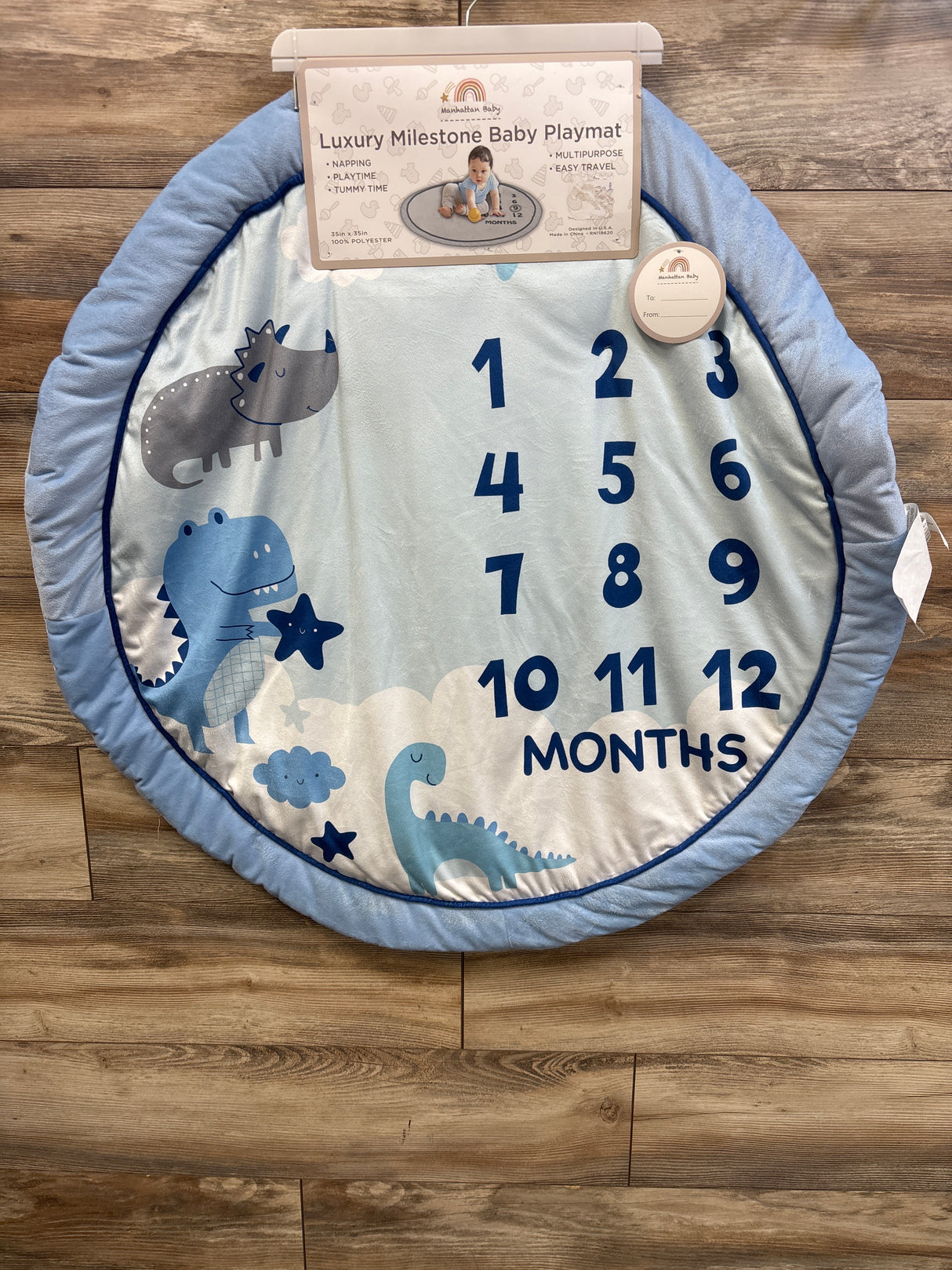 NEW Manhattan Baby Luxury Milestone Baby Playmat, Blue