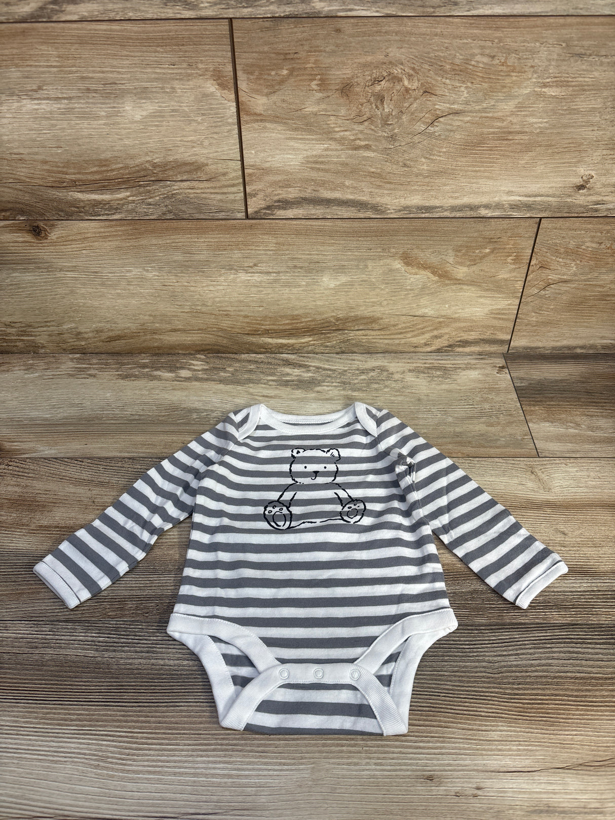 Baby Gap Striped Long Sleeve Bodysuit White sz 0-3m