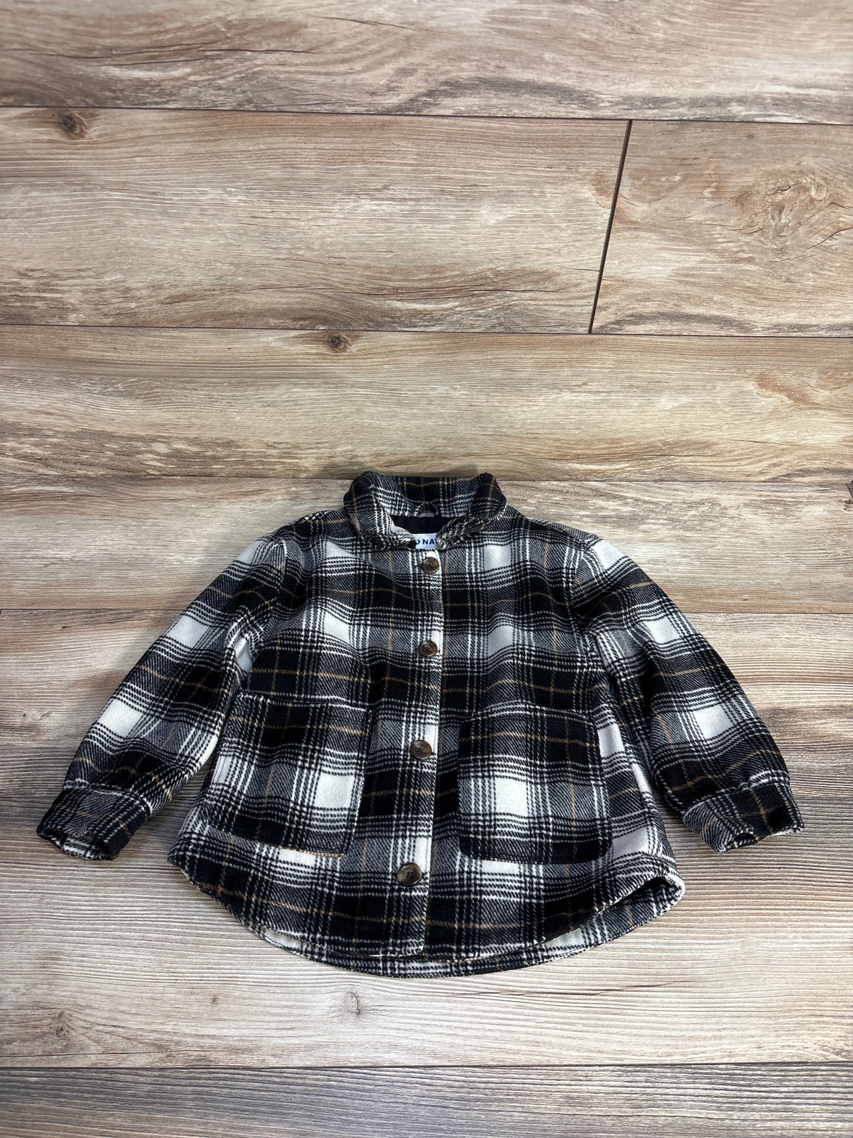 Old Navy Soft-Brushed Plaid Shacket Black sz 4T - Me n Mommy To Be