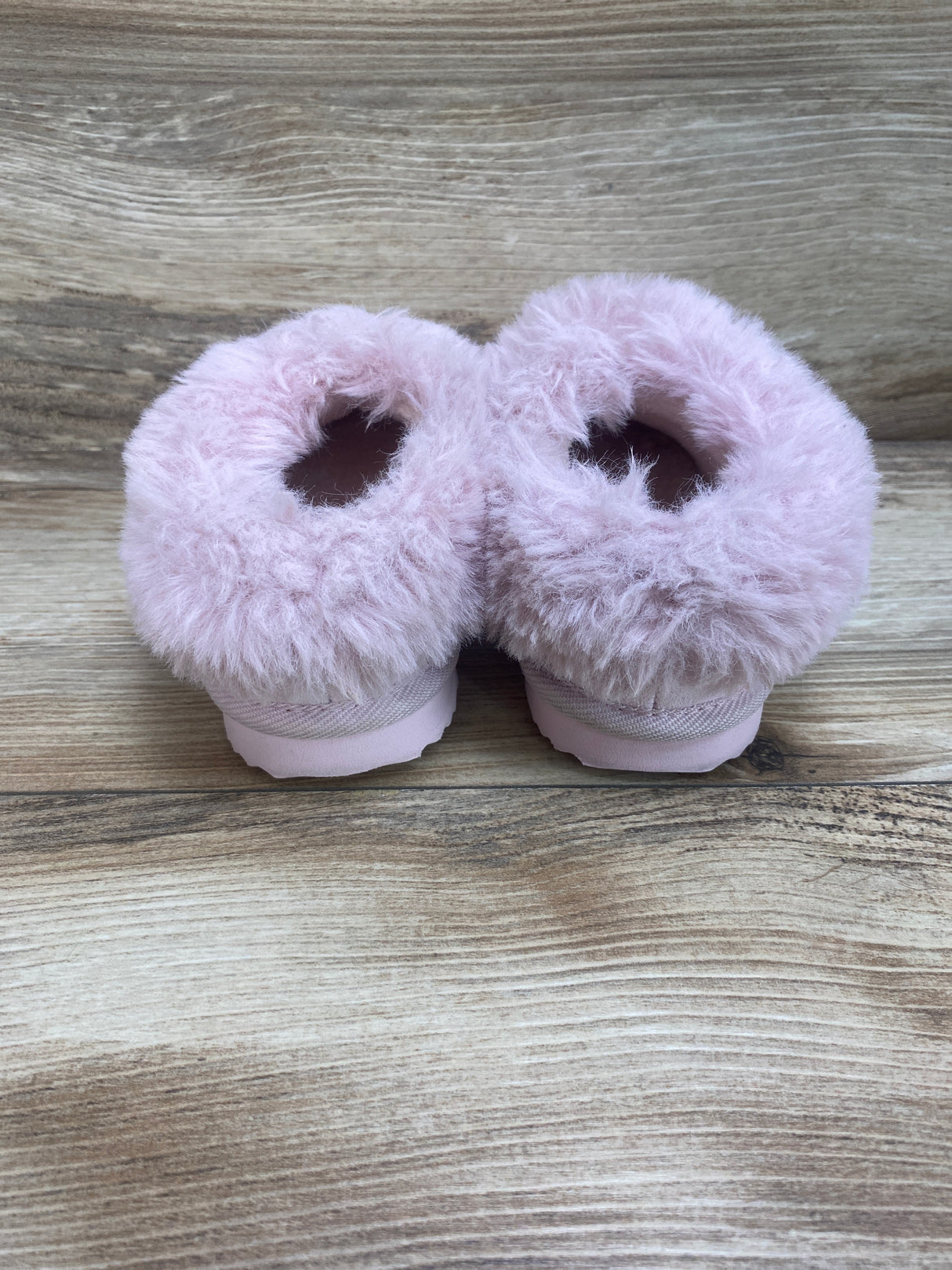 Cat & Jack Toddler Faux Fur Cuff Scuff Slippers Pink Sz 9c