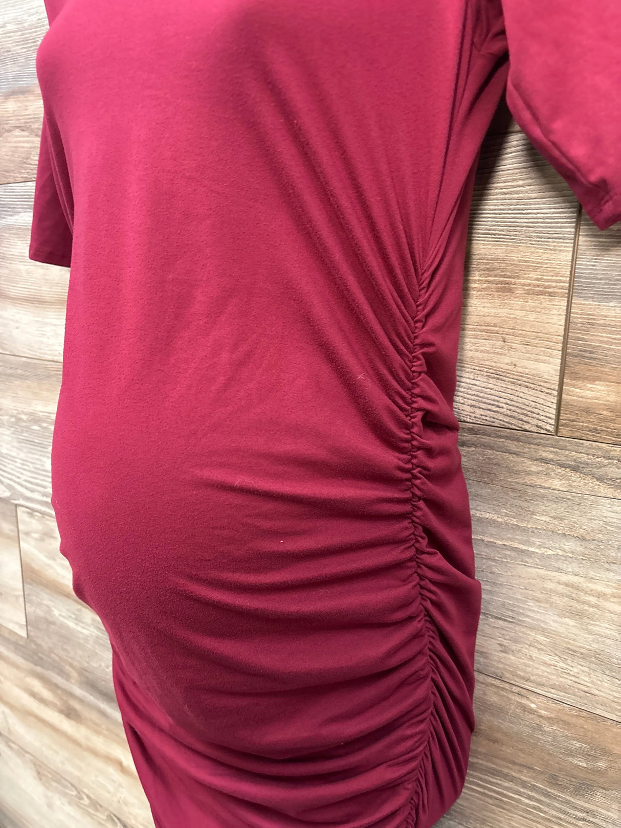 Mother Bee Maternity Bodycon Dress Burgundy sz Medium - Me n Mommy To Be
