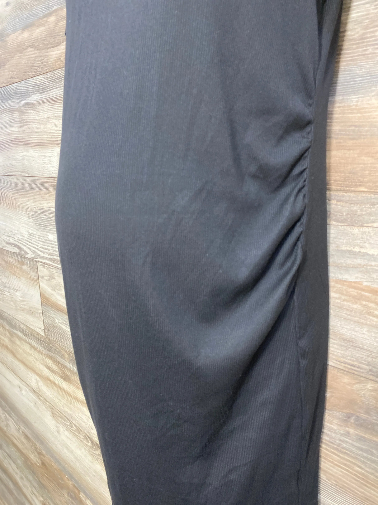 Ribbed Ruched Dress Black sz Small
