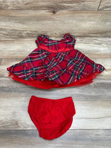 Janie and Jack Bradbury Red Plaid Dress & Bloomers sz 6-12m - Me n Mommy To Be