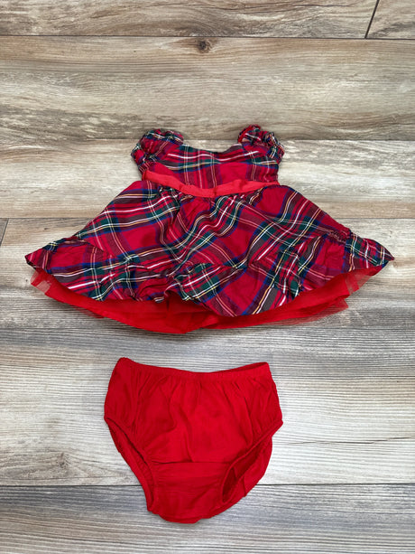 Janie and Jack Bradbury Red Plaid Dress & Bloomers sz 6-12m - Me n Mommy To Be