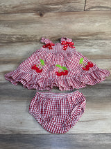 Rare Editions 2pc Gingham Smocked Dress & Bloomers Red sz 12m - Me n Mommy To Be