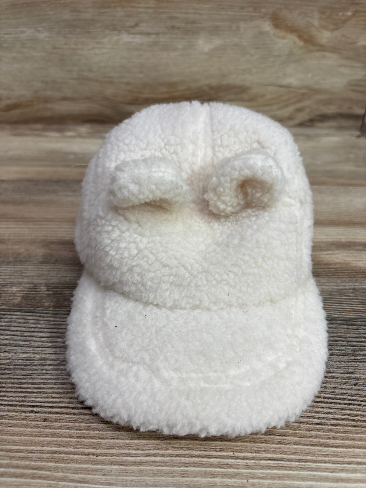 Cat & Jack Faux-Shearling Bear Baseball Hat Ivory sz 12-24m
