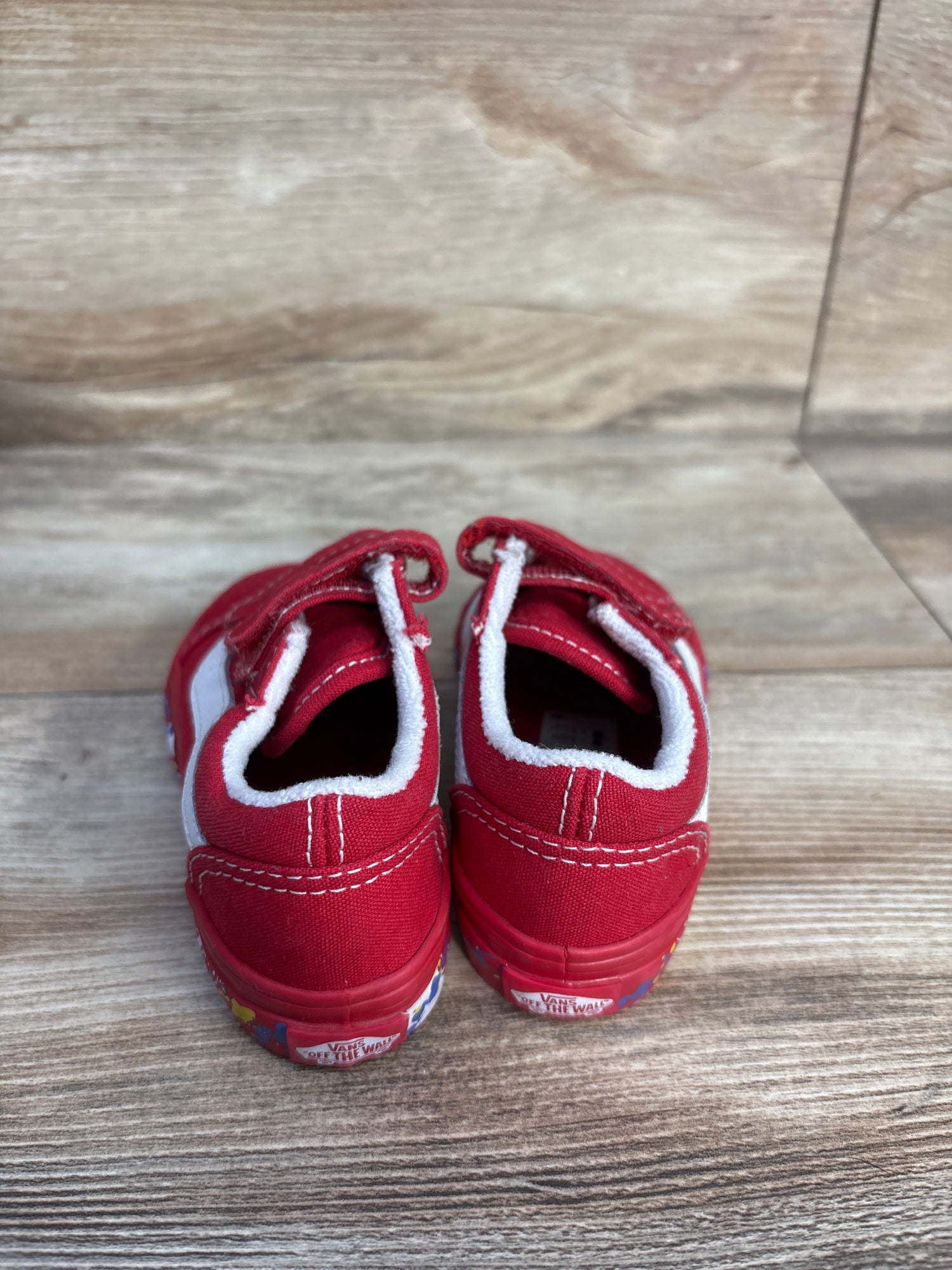 Vans Old Skool V Paint Splatter Sneakers Red sz 6c